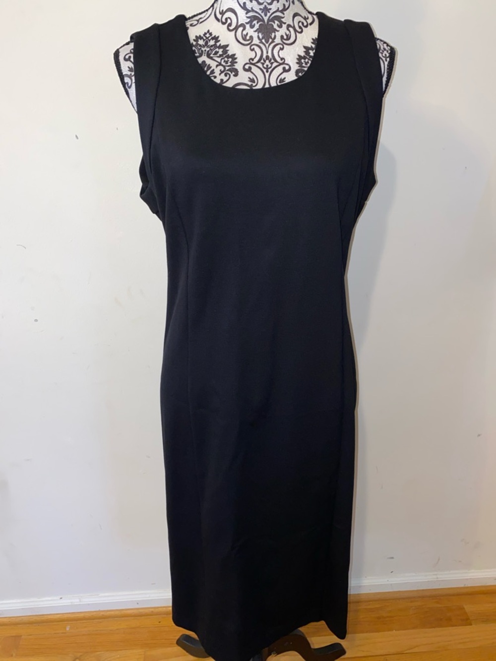 MWT!! Christopher & Banks Black Sleeveless Midi Dress with Scoop Neck Size 12 - Picture 2 of 12